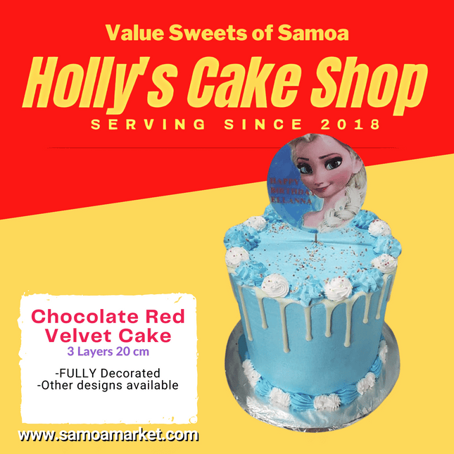 Chocolate Red Velvet - 3 layers 20cm "PICK UP AT VAITELE MARKET SHOP #R8, UPOLU"