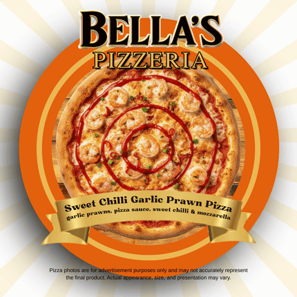 Sweet Chilli Garlic Prawn Pizza "PICKUP FROM BELLAS KITCHEN, TAUESE, APIA"
