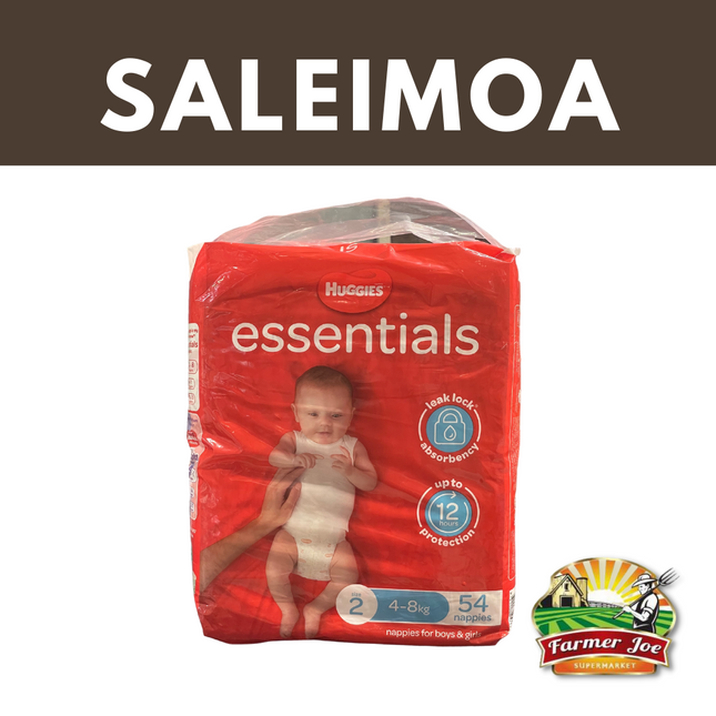 Huggies Essential Diaper Infant Size 2 (54)   "PICKUP FROM FARMER JOE SUPERMARKET SALEIMOA ONLY"