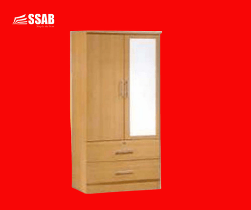 2 DOOR 2 DRAWER WAWRDROBE WITH MIRROR "PICK UP AT SSAB MEGA STORE ONLY" - Samoamarket.com