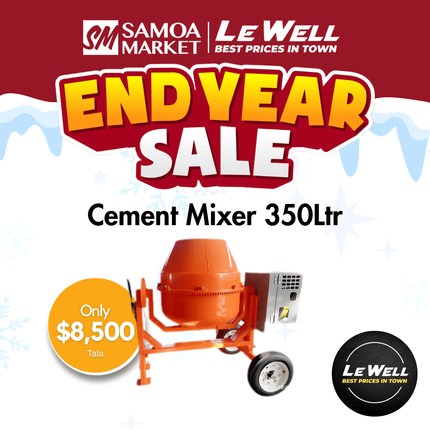 Cement Mixer 350Ltr (PICK UP FROM LE WELL COMPANY SAVALALO ONLY)