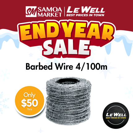 Barbed Wire 4/100m (PICK UP FROM LE WELL COMPANY SAVALALO ONLY)