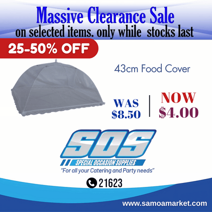 43cm Food Cover "Pick Up From S.O.S LTD, Togafuafua"
