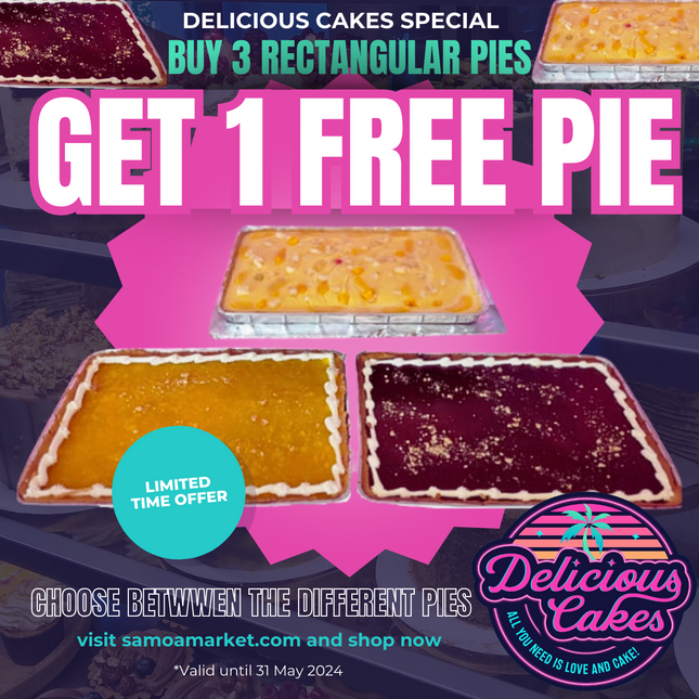 Buy 3 Get 1 FREE PIE Combo for Pies [PICK UP FROM DELICIOUS CAKE]