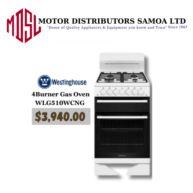 Westinghouse 4Burner Gas Oven WLG510WCNG "PICKUP FROM MOTOR DISTRIBUTORS SAVALALO"