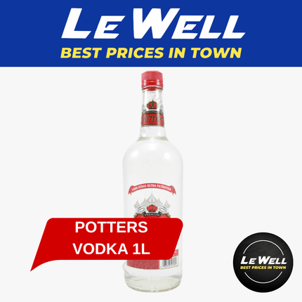 Potters Vodka 1L (PICK UP FROM LE WELL COMPANY SAVALALO ONLY)