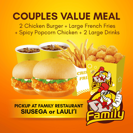 Couples Value Meal (PICK UP FROM FAMILY RESTAURANT SIUSEGA OR LAULI'I ONLY)