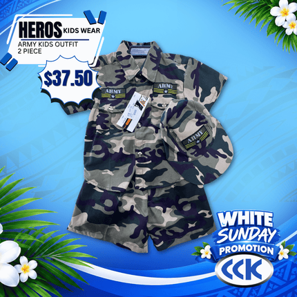Hero's Kids Wear (Army Outfit) "PICKUP AT CCK CLOTHING STORE SALEUFI, VAITELE or SALELOLOGA"