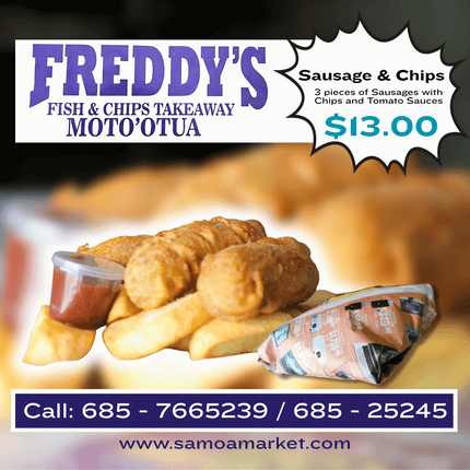 Sausage & Chips "PICKUP FROM FREDDY'S TAKEAWAY MOTO'OTUA"