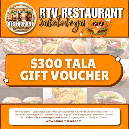 $300 Tala Gift Voucher "PICKUP FROM RTV SALELOLOGA"