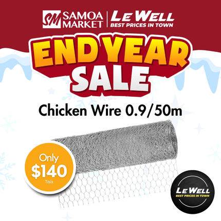 Chicken Wire 0.9/50m (PICK UP FROM LE WELL COMPANY SAVALALO ONLY)