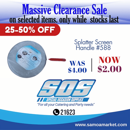 Splatter Screen Handle #588 "Pick Up From S.O.S LTD, Togafuafua"