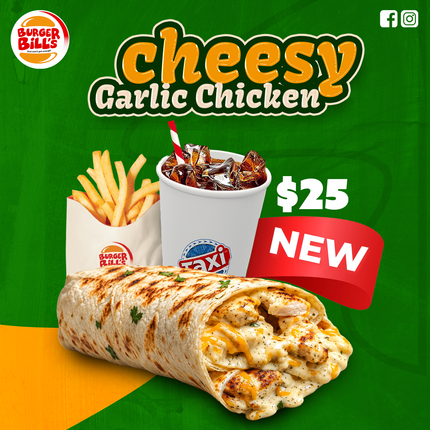 Cheesy Garlic Chicken "PICKUP FROM BURGER BILLS VAITELE ONLY"
