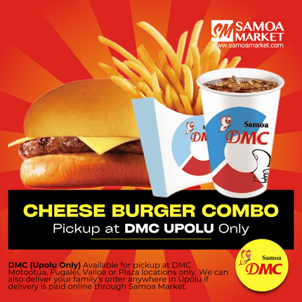 Cheese Burger Combo "PICKUP FROM DMC UPOLU VAITELE, VAILOA, FUGALEI, PLAZA AND MOTOOTUA"