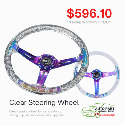 Clear Steering Wheel "PICKUP FROM AUTO PARTS, MATAUTU"