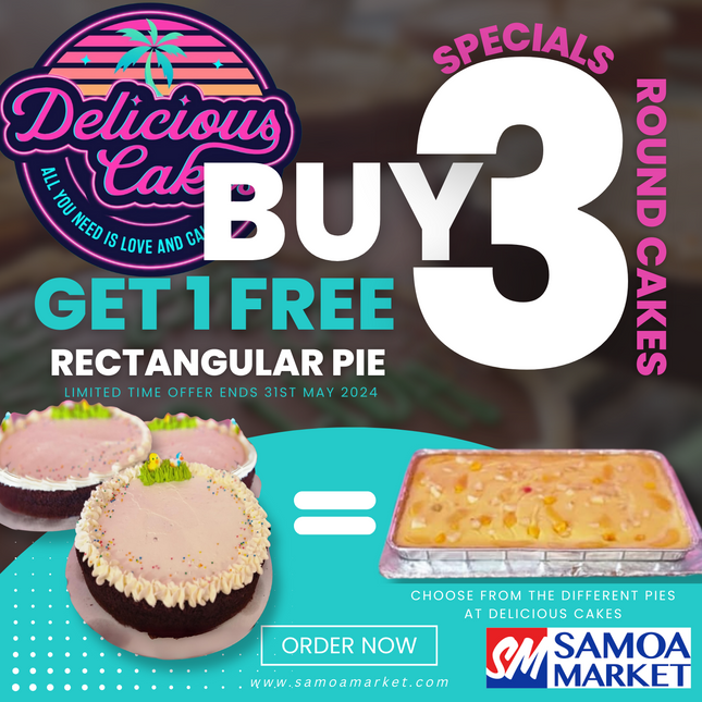 Buy 3 Get 1 FREE PIE Combo for Cake  [PICK UP FROM DELICIOUS CAKE]