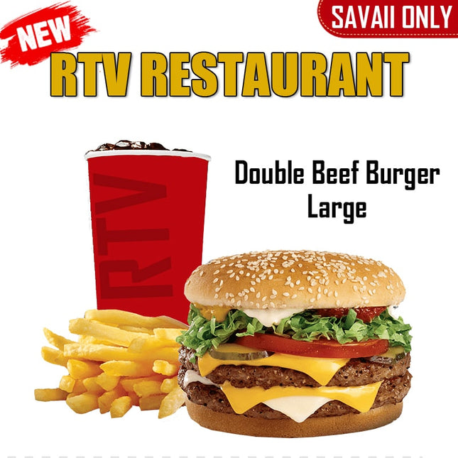 Double Beef Burger LRG "PICKUP FROM RTV SALELOLOGA"