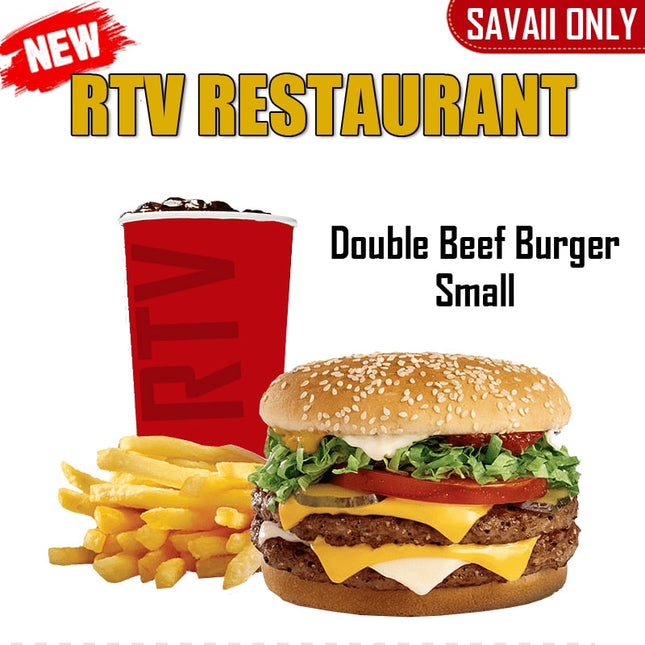 Double Beef Burger SML "PICKUP FROM RTV SALELOLOGA"