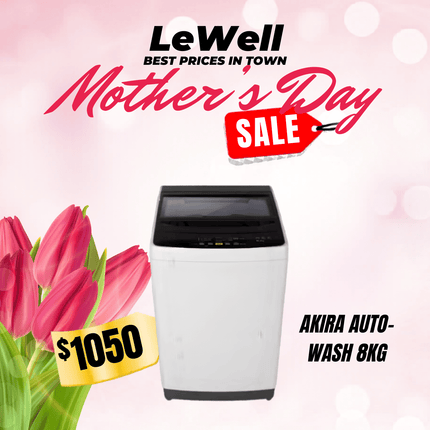 Akira Washer Auto 8kg (PICK UP FROM LE WELL COMPANY SAVALALO ONLY)
