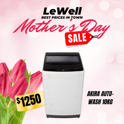 Akira Washer Auto 10kg (PICK UP FROM LE WELL COMPANY SAVALALO ONLY)