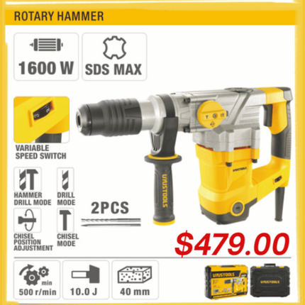 Rotary Hammer 1600W / SDS Max / 2pcs bits / 500 r/min "PICK UP FROM LOTOPA TOOLS SAVALALO"