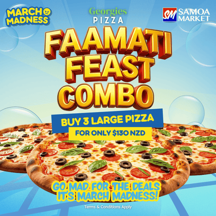 MARCH MADNESS! Faamati Feast Combo “PICKUP FROM GEORGIES PIZZA TAUFUSI”