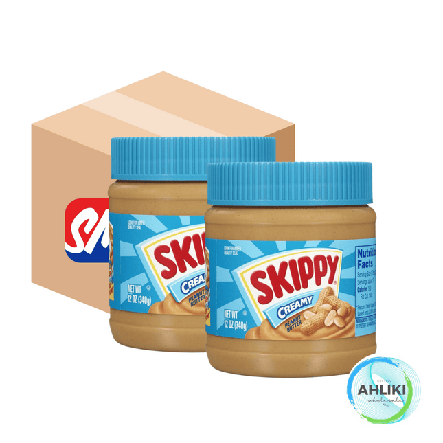 SKIPPY Peanut Butter Creamy Box of 12x12oz[NOT AVAIL AT SALELOLOGA & TAUFUSI] "PICKUP FROM AH LIKI WHOLESALE"