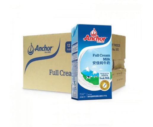 Anchor Full Cream Milk 12x1Ltr "PICKUP FROM FARMER JOE SUPERMARKET UPOLU ONLY" - Samoamarket.com