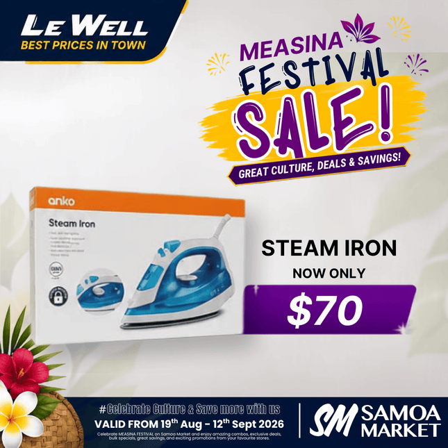 Steam Iron (PICK UP FROM LE WELL COMPANY SAVALALO ONLY)