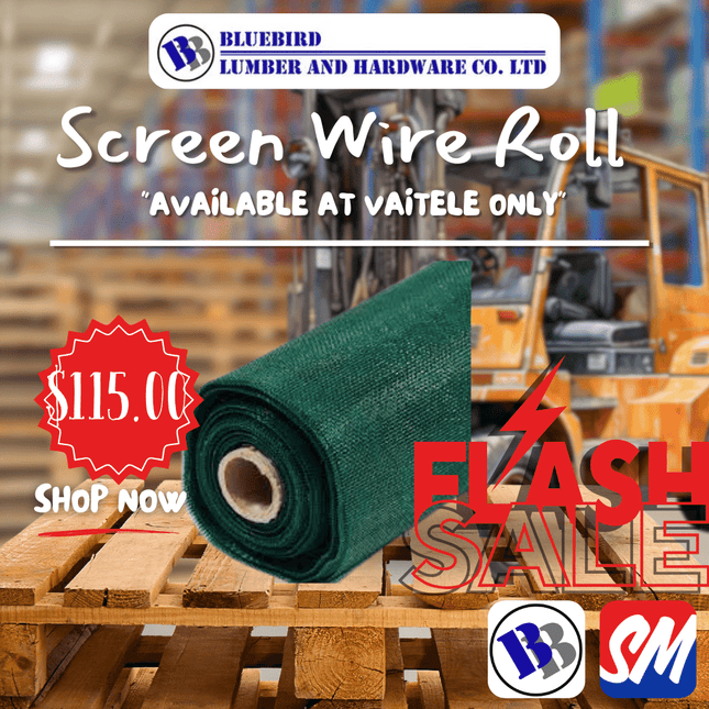 Roll of Screen Wire - Substitute if sold out "PICKUP FROM BLUEBIRD LUMBER & HARDWARE VAITELE ONLY"