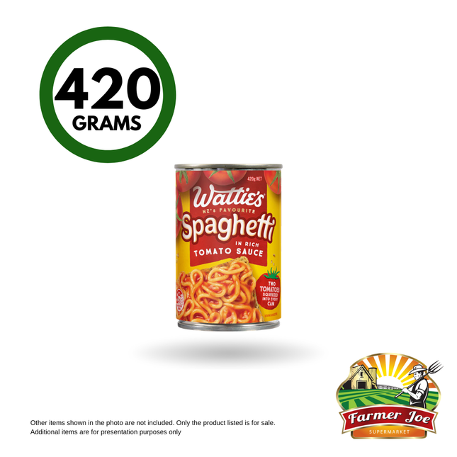 Watties Spaghetti 420g "PICKUP FROM FARMER JOE SUPERMARKET VAITELE ONLY"