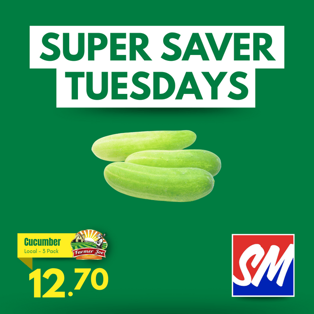 SUPER SAVER TUESDAYS! Cucumber Local 3 Pack "PICKUP FROM FARMER JOE SUPERMARKET VAITELE ONLY"