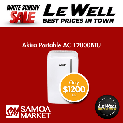 Akira Portable Air Con Unit 12000BTU (PICK UP FROM LE WELL COMPANY SAVALALO ONLY)