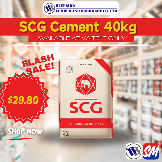 SCG Cement 40kg - Substitute if sold out "PICKUP FROM BLUEBIRD LUMBER & HARDWARE VAITELE ONLY"