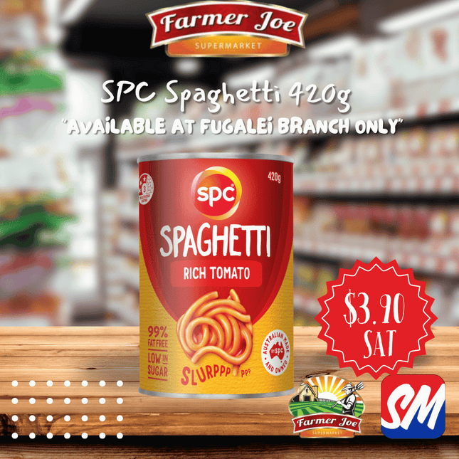 SPC Spaghetti 420g "PICK UP FROM FARMER JOE SUPERMARKET FUGALEI ONLY"