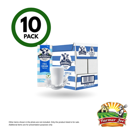 ONE ONLY DEALS! Devondale Full Cream Milk 10x1Ltr "PICKUP FROM FARMER JOE SUPERMARKET VAITELE ONLY"
