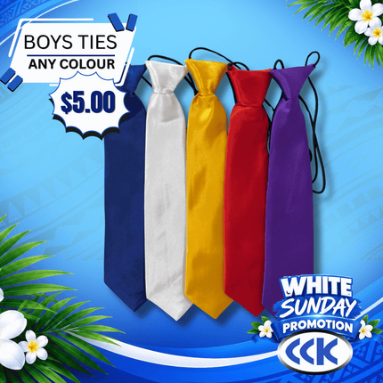 Boys Ties (any colours) "PICKUP AT CCK CLOTHING STORE SALEUFI, VAITELE or SALELOLOGA"