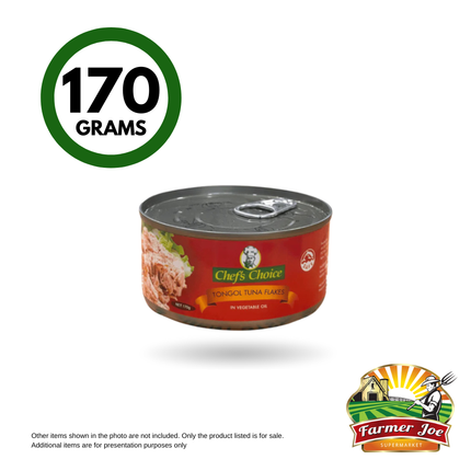 Chefs Choice Tuna Flakes 170g "PICKUP FROM FARMER JOE SUPERMARKET VAITELE ONLY"