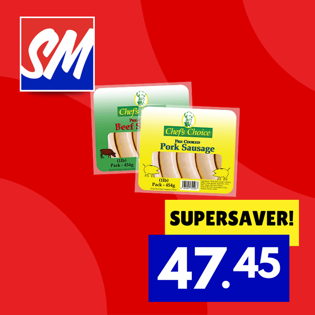 SUPERSAVER! Top Chef Precooked Sausages 12PACK x 1LB "PICKUP FROM AH LIKI WHOLESALE"