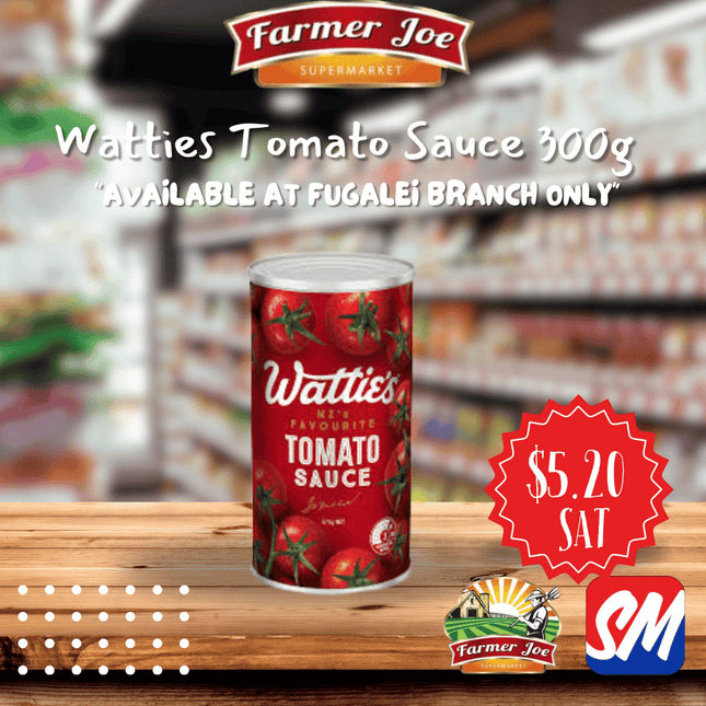 Watties Tomato Sauce Refill 300g "PICK UP FROM FARMER JOE SUPERMARKET FUGALEI ONLY"
