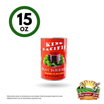 SUPERSAVER! King Pacific Mackerel in Natural Oil 425g "PICKUP FROM FARMER JOE SUPERMARKET VAITELE ONLY"