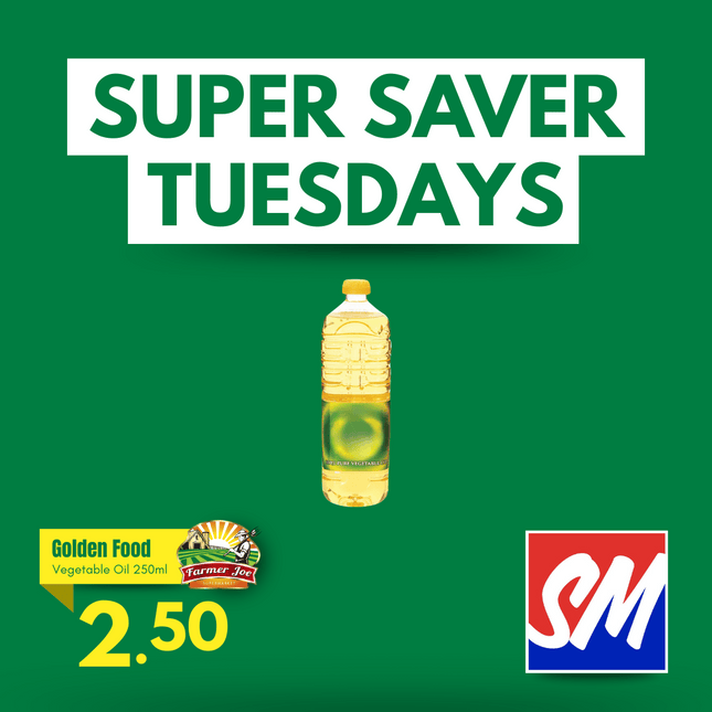 SUPER SAVER TUESDAYS! Golden Food Vegetable Cooking Oil 250ml "PICKUP FROM FARMER JOE SUPERMARKET VAITELE ONLY"