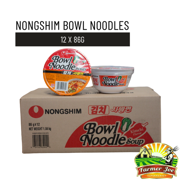 Nongshim Bowl Noodles - 12pkt "PICKUP FROM FARMER JOE SUPERMARKET VAITELE ONLY"