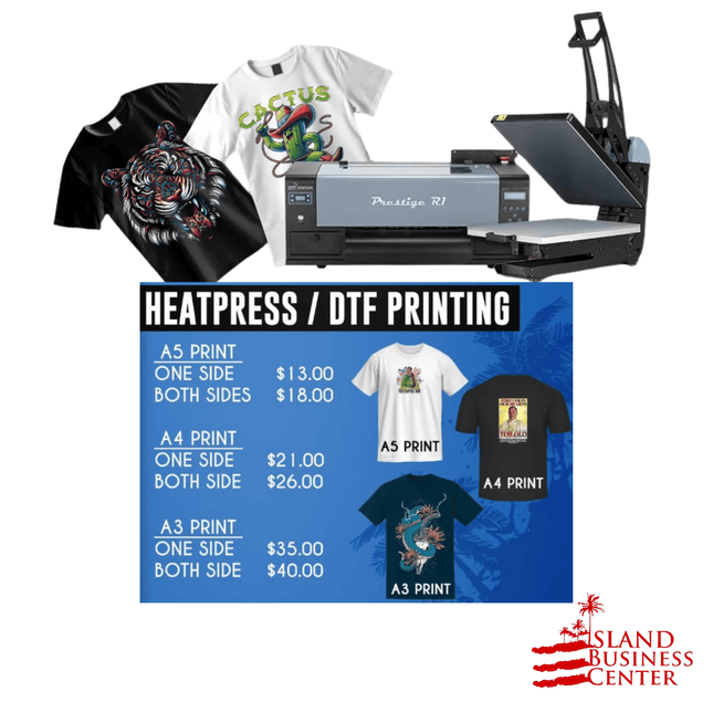 Heatpress / DTF Printing "PICKUP FROM ISLAND BUSINESS CENTER at FUGALEI"