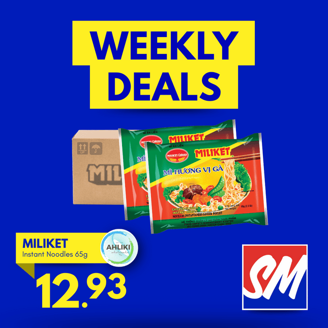 Miliket Packet Noodles Box of 65g 24PACK Assorted "PICKUP FROM AH LIKI WHOLESALE"