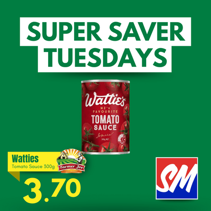 SUPER SAVER TUESDAYS! Watties Tomato Sauce Refill 300g "PICKUP FROM FARMER JOE SUPERMARKET VAITELE ONLY"