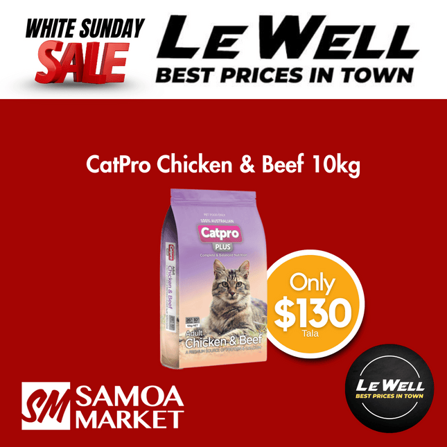 CatPro Chicken & Beef 10kg (PICK UP FROM LE WELL COMPANY SAVALALO ONLY)
