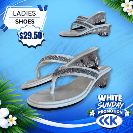 Ladies Shoes (with diamonds) "PICKUP AT CCK CLOTHING STORE SALEUFI, VAITELE or SALELOLOGA"