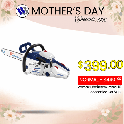 (MOTHERS DAY SPECIAL) Zomax Chainsaw Petrol 16 Economical 39.6CC - "PICKUP FROM BLUEBIRD LUMBER & HARDWARE VAITELE ONLY"