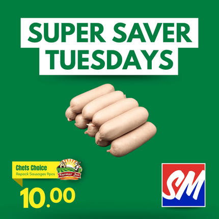 SUPER SAVER TUESDAYS! Chefs Choice Repack Precooked Sausages 9pcs "PICKUP FROM FARMER JOE SUPERMARKET VAITELE ONLY"